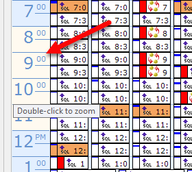 Zooming in on a specific time range in the Event Calendar